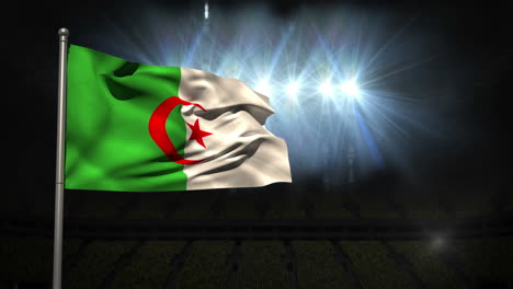 Algeria-national-flag-waving-on-flagpole