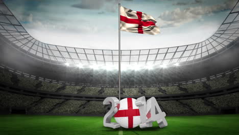 Bandera-Nacional-De-Inglaterra-Ondeando-En-El-Estadio-De-Fútbol