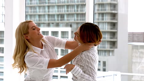 Businesswomen-getting-physical-in-a-fight