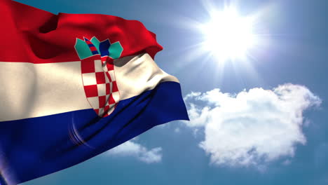 Kroatiens-Nationalflagge-Weht