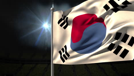 Korea-republic-national-flag-waving-on-flagpole