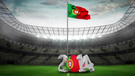 Portugal-national-flag-waving-on-flagpole