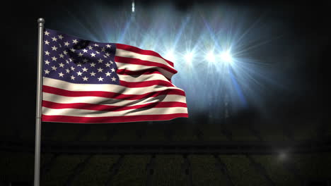 Bandera-Nacional-De-Los-Estados-Unidos-De-América-Ondeando-En-El-Asta-De-La-Bandera