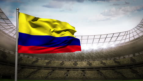 Colombia-national-flag-waving-on-stadium-arena