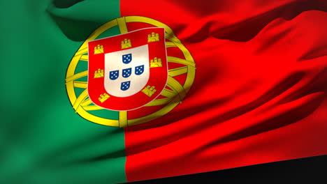 Große-Portugiesische-Nationalflagge-Weht-