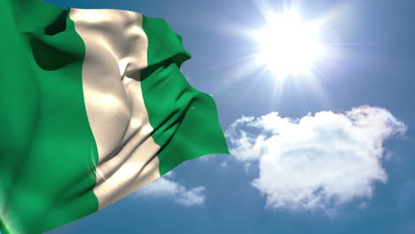 Bandera-Nacional-De-Nigeria-Ondeando