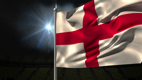 England-national-flag-waving-on-flagpole