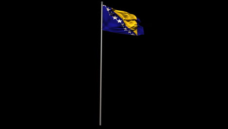 Bosnische-Nationalflagge-Weht-Am-Fahnenmast