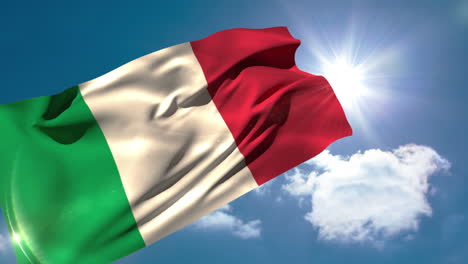 Bandera-Nacional-De-Italia-Ondeando-En-La-Brisa