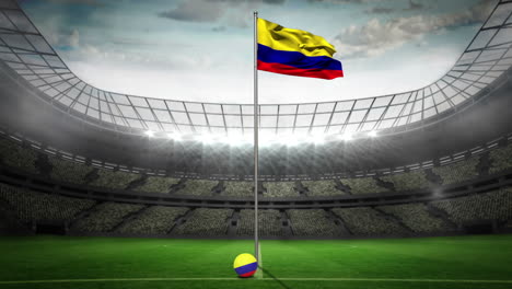 Kolumbiens-Nationalflagge-Weht-Am-Fahnenmast