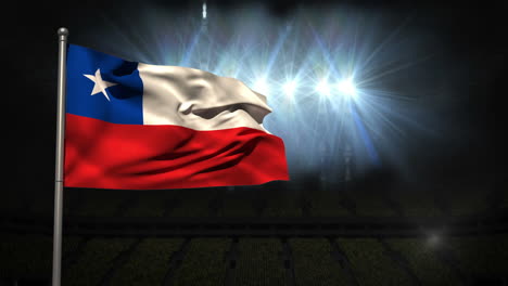 Chile-national-flag-waving-on-flagpole