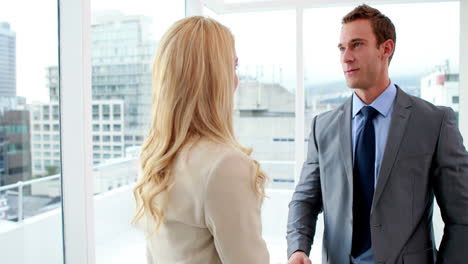 Handsome-businessman-shaking-hands-with-blonde-colleague
