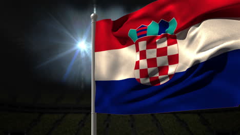 Croatia-national-flag-waving-on-flagpole