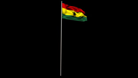 Bandera-Nacional-De-Ghana-Ondeando-En-Un-Asta-De-Bandera-