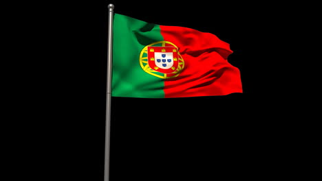 Portugal-Nationalflagge-Weht-Am-Fahnenmast