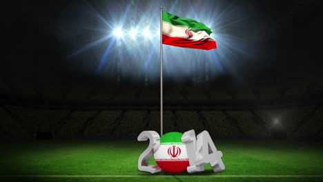 Iran-national-flag-waving-on-football-pitch-with-message