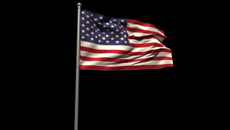 Amerika-Nationalflagge-Weht-Am-Fahnenmast