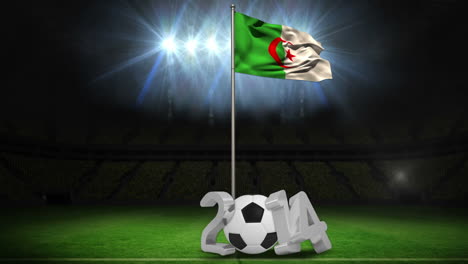 Algeria-national-flag-waving-on-flagpole-