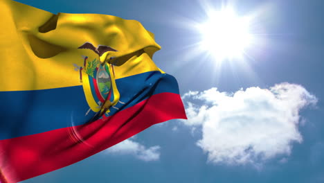 Bandera-Nacional-De-Ecuador-Ondeando