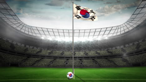Korea-Republic-national-flag-waving-on-flagpole