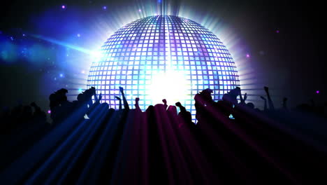 Nightclub-with-disco-ball-and-dancing-crowd