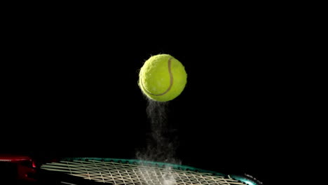 Tennis-ball-bouncing-on-a-racket