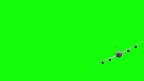 Digital-white-airplane-zooming-past-