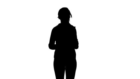 Fit-woman-jogging-to-camera-silhouette