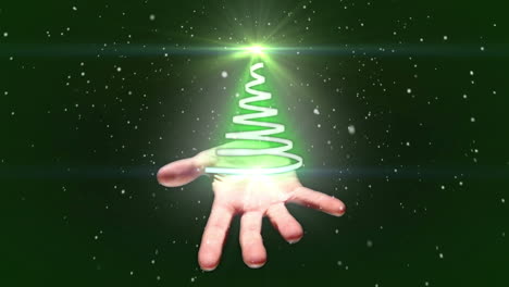 Hand-presenting-christmas-tree-design-