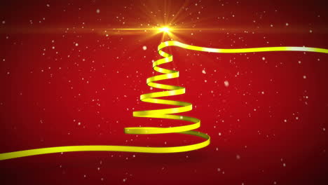 Ribbon-swirling-to-form-christmas-tree-shape