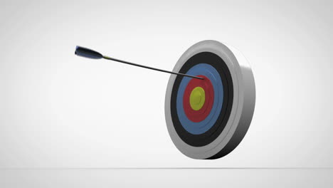 Arrows-flying-towards-dart-board-and-hitting-target