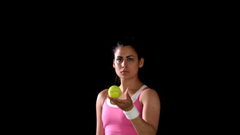 Tennisspieler-Wirft-Und-Fängt-Ball