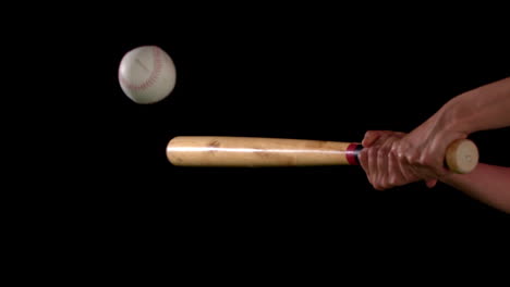 Baseball-bat-hitting-the-ball