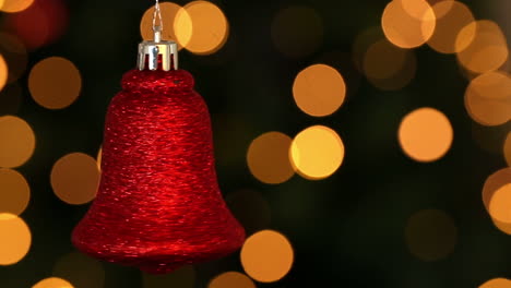 Focus-on-red-bell-christmas-decoration