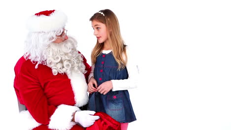 Kleines-Mädchen-Erzählt-Dem-Weihnachtsmann,-Was-Sie-Sich-Zu-Weihnachten-Wünscht