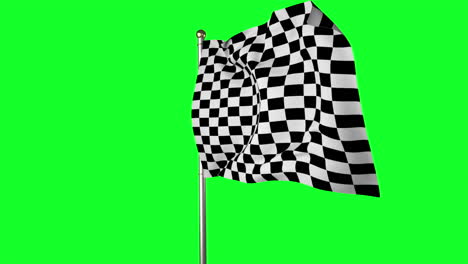 Bandera-A-Cuadros-Contra-Pantalla-Verde