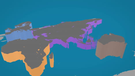 3D-Weltkarte-Auf-Blauem-Hintergrund