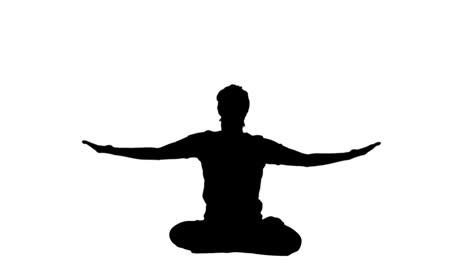 Silhouette-of-woman-doing-yoga