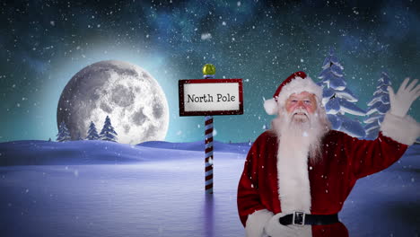 Der-Weihnachtsmann-Winkt-Am-Nordpol