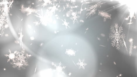 Seamless-snowflakes-falling-on-silver