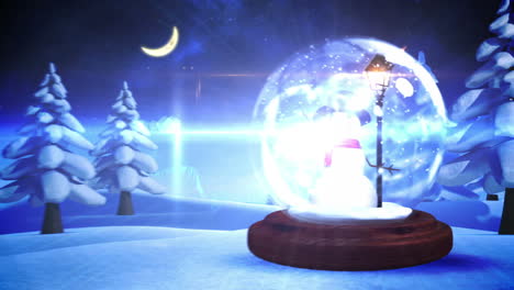 Snowman-inside-snow-globe-with-magic-german-christmas-greeting