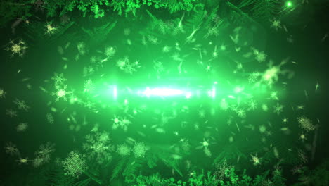Seamless-snowflakes-falling-in-green