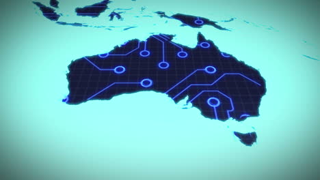 Circuit-board-australia-on-blue-background