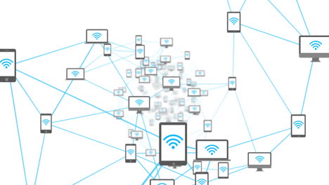 WLAN-Symbole-Auf-Den-Bildschirmen-Von-Mediengeräten