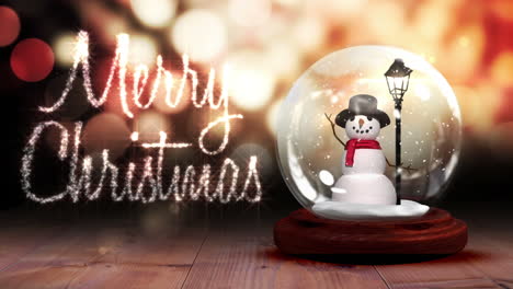 Snowman-inside-snow-globe-with-christmas-greeting-