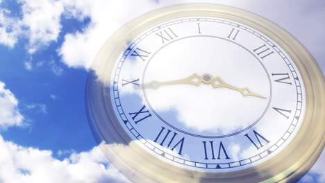 Clock-ticking-against-blue-sky