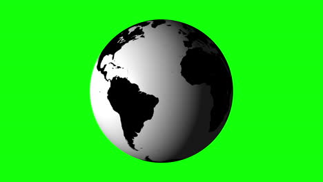 Weiße-Erde-Dreht-Sich-Auf-Grünem-Hintergrund