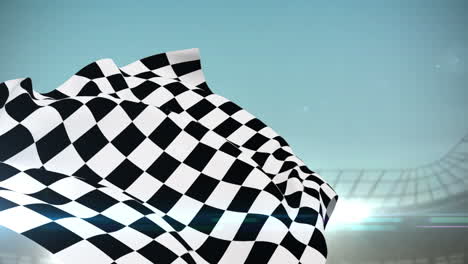 Checkered-flag-in-flashing-arena