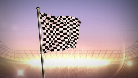 Checkered-flag-in-flashing-arena