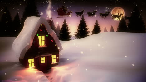Seamless-christmas-scene-with-flying-reindeer